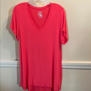 HUE Women's Short Sleeve Tee - Bright Coral